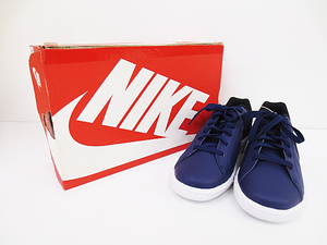 ∞【未使用】NIKE COURT ROYALE SL ナイキ コート ロイヤル 26cm 844802-400 紺 ネイビー 黒 ブラック ローカット スニーカー □H8