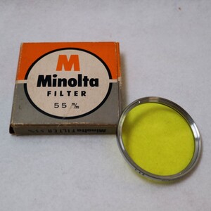 Minolta FILTER Y48 ミノルタ 55mm径 ねじ込み式 銀枠 イエローフィルター 白黒写真用 コントラスト効果 外箱付 現状品 ／ 03-00622