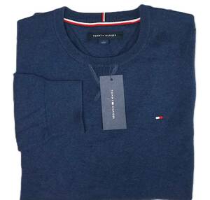 【新品】トミーヒルフィガー ■ コットン クルーネックセーター ■ M ■ ブルー TOMMY HILFIGER 正規品 