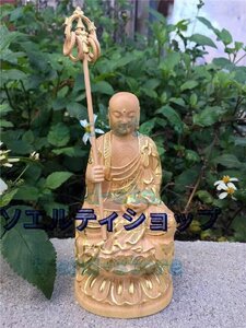 極上品◆地蔵菩薩 仏像 仏壇仏像 木彫り置物 祈る 厄除け 子育て 水子供養 守護 (原木蒔絵)