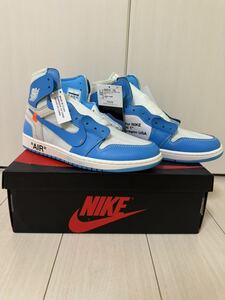 新品未使用 atmos購入 NIKE ナイキ 28.5cm Off - White Nike Air Jordan 1 High UNC エアジョーダン1 ハイ オフホワイト US10.5