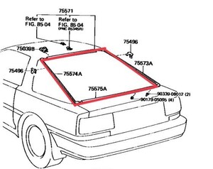 トヨタ純正 スープラ 70系 リアウィンドウ モールディング 上下左右4か所セット 未使用 TOYOTA GA70 MA70 JZA70 SUPRA