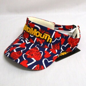 ラウドマウス バイザー 772-901 Scribble Hearts Navy(336)★送料無料 LoudMouth フリーサイズ サンバイザー 総柄 ハート ネイビー