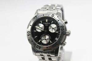 TISSOT 黒文字盤 クロノグラフ　PRS200 メンズ　腕時計　クォーツ　稼働中　スイス製