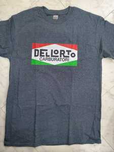 DELLORTO☆デロルト キャブレター☆Tシャツ☆デニム/ブルーグレー☆Mサイズ☆新品