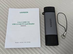 【一円スタート】UGREEN カードリーダー USB-C/A SD TF 2in1 MicroSD 高速 USB3.0 メモリカードリーダー「1円」IKE01_1959