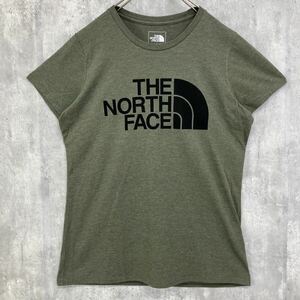 【1円スタート】新品 タグ付き THE NORTH FACE ノースフェイス ロゴTシャツ レディース M ハーフドーム グリーン 正規品 US限定 NT-035