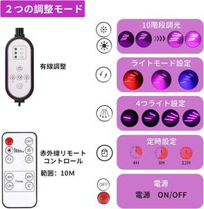 日常使い LED植物成長ライト | 自動スイッチタイミング機能 | 屋内栽培用