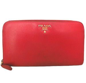 美品　PRADA　プラダ サフィアーノ ラウンドファスナー長財布