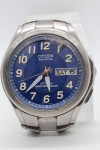 【CITIZEN】ATTESA Eco-Drive RADIO CONTROLLED 10BAR BASETITANIUM (DURATECT) MADEINJAPAN青文字盤 中古品時計ヘッド分解掃除必要 25.1.2