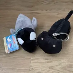 小物入れ　ぬいぐるみ　キーホルダー　ネコとペンギン