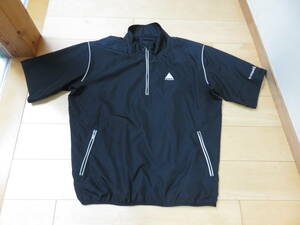 ★le coq sportif GOLF★ ルコック ゴルフ 半袖 ハーフジップ プレオーバー デサント ブラック系 サイズL