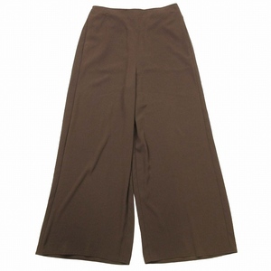 21SS セオリー Theory POWDER CREPE SKT PANT ワイド イージー パンツ スカンツ ストレッチ素材 ゴムウエスト ボトムス S 茶 ブラウン