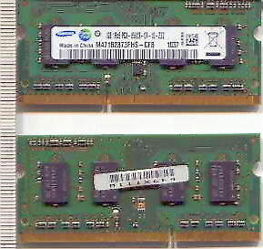 【SAMSUNG】1GB（PC3-8500S) DDR3 SO-DIMM(2枚組計2GB）＜１＞