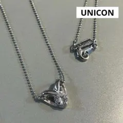 【美品】unicon ユニコン ハート ダイヤ ネックレス シルバー