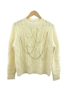 AKIRA NAKA◆Arabella chain knit セーター(厚手)/-/ウール/WHT/AW2249-OW//