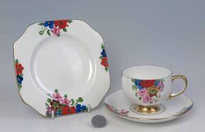  CARLTON = 　豪華　Cup&Saucer&Plate 　 =4693=　(1級品)　英国製　