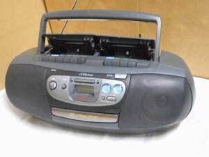 ♪★【ジャンク/CD再生部分不可】★CDダブルカセットラジカセ Victor CD PORTABLE SYSTEM MODEL NO.RC-QW10 N2472