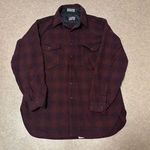 22■ USA製 PENDLETON/ペンドルトン 70s 80s 長袖 ビンテージ チェック ウールシャツ 