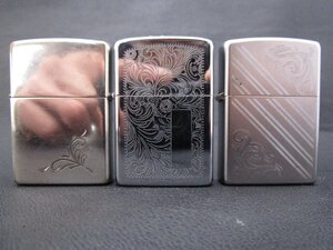 ジッポー★ZIPPO★オイルライター・アールヌーボー調彫刻★3点セット・火花確認★H7150