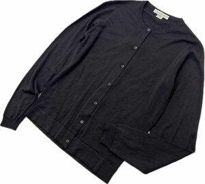 JOHN SMEDLEY ☆ ジョンスメドレー イングランド製 上質◎ メリノ ウール ニット カーディガン ダークグレー S M相当 通年 大定番■DE305