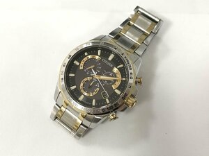 ☆動作品☆CITIZEN シチズン エコドライブ クロノグラフ E610-S104840 電波ソーラー 腕時計