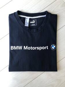 美品 PUMA BMW Motorsport プーマ ビーエムダブリュー コラボ クルーネック Tシャツ ネイビー トップス 半袖 サイズM