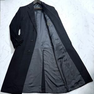 Belvest × Ermenegildo Zegna【極美品◎繊維の宝石 ピュアカシミヤ】ベルベスト ゼニア チェスターコート Lサイズ マキシ丈 カシ ブラック