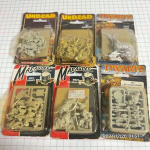 1000円〜　⑮ まとめ　イングランド製　CITADEL MINIATURES GAMESWORKSHOP DWARFS UNDEAD MARAUDER メタルフィギュア　ミニチュア　6点