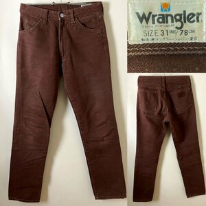 ★【90s 日本製】名作 レア！ WRANGLER ラングラー（スリム テーパード ストレート）カラー デニム パンツ Ｗ31 78cm ブラウン系 ジーンズ