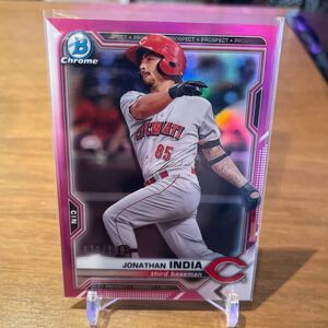 2021 Bowman Chrome Jonathan India Fuchsia Refractor /199 Topps Baseball トレカ