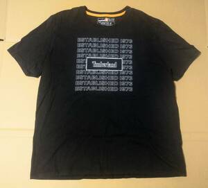 Timberland Tシャツ XXL カットソー ESTABLISHED 1973 ビックシルエット ブラック ティンバーランド