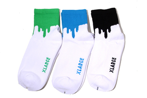 未使用品 X-LARGE × LIXTICK エクストララージ リックスティック DRIP SOCKS 3PACK ソックス 靴下 3足 ONESIZE MULTI マルチ /● メンズ