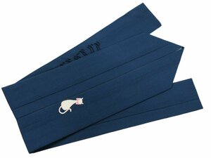 わわ和 ゆかた用 重ね衿 浴衣 ネコ刺繍付き 日本製 kp-98 1紺にネコピンク