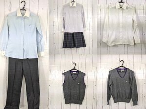 【as1311】大阪府 関西大学中等部・高等部 女子用 学生服 制服 セーター+ ニットベスト+カッターシャツ+冬服スカート+ズボン◆i81