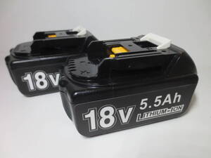 大特価 新品未使用 マキタ BL1860B マキタ 互換品 バッテリー 18V5.5Ah 電池残量LEDレッド表示付き 2個 SV09対応 PSE登録