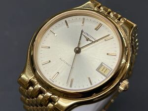 1円スタート LONGINES AUTOMATIC ロンジン オートマティック デイト 自動巻き ゴールド文字盤 不稼働品