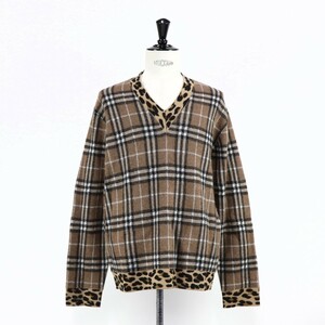 【新品】バーバリー ニット 4559477 A7404 ブラウン チェック柄 BURBERRY A7404 L