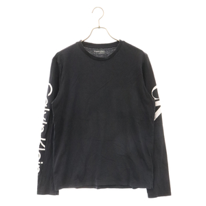 Calvin Klein カルバンクライン アームロゴクルーネック長袖Tシャツ ブラック 40IC843