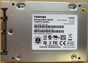 【使用時間16600時間】TOSHIBA 128GB THNSFC128GBSJ 2.5 SATA SSD 482