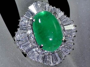 8OIL14089SS【売り切り】新品【RK宝石】≪Emerald≫ 上質エメラルド 特大6.76ct!! 極上ダイヤモンド 総計3.26ct Pt900 超高級リング ダイヤ