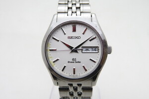 1円～GRAND SEIKO グランド セイコー　GS　9F83-9A00　メンズ　クオーツ 腕時計　デイデイト　ホワイト文字盤　シルバー　12-3-22