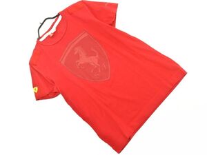 ネコポスOK PUMA プーマ Ferrari フェラーリ プリント Tシャツ sizeS/赤 ■◆ ☆ efb3 メンズ