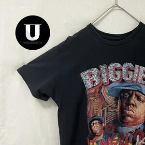 ＼Tシャツ／ブラック　半袖　Lサイズ　海外　古着 　プリント　BIGGIE　トップス　メンズ