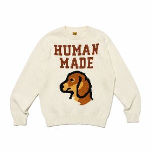 HUMAN MADE ヒューマンメイド DACHS KNIT SWEATER セーター ニット 上着 ファッション 長袖 ベージュ 中古 M TN 1