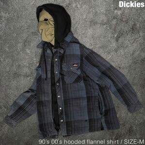 Dickies 90s 00s ビンテージ ボロ フードネルシャツ パーカー ディッキーズ ワーク 古着 ジャケット