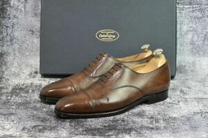 クロケット&ジョーンズ　ハラム　5E (24.0cm相当)　ダークブラウンバーニッシュ　348ラスト　ストレートチップ　Crockett&Jones