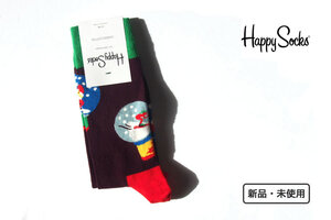 送料無料★新品｜未使用｜ハッピーソックス｜happy socks｜クルー丈ソックス｜クリスマスソックス｜スノードーム柄｜Kerstsokken Snow