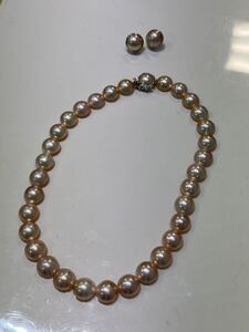 1円スタート　美品　田崎真珠　TASAKI マベパール　ネックレス　ピアス　セット販売　ネックレスシルバー素材留め具　ピアスプラチナ素材