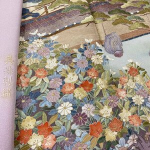 着物月花 総刺繍 蘇州刺繍 相良刺繍 品のある風景 色留袖 正絹 金糸 共八掛 五つ紋 ki1806